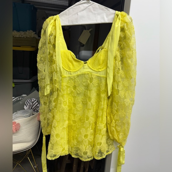 kiersten mini dress for love and lemons for Love and Lemons Yellow Kiersten Dress